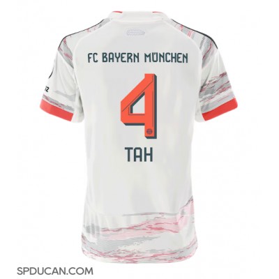 Zenski Nogometni Dres Bayern Munich Jonathan Tah #4 Gostujuci 2025-26 Kratak Rukav Zenski Nogometni Dres Bayern Munich Jonathan Tah #4 Gostujuci 2025-26 Kratak Rukav